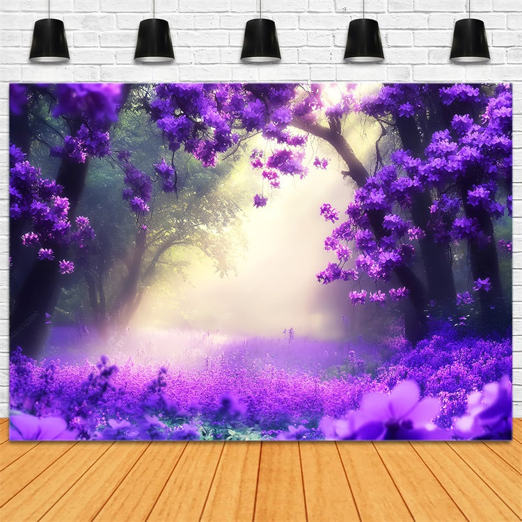 Forest Backdrop Photography Mystic Violet Dream Backdrop UK LXX57-106