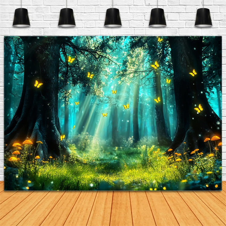 Fantasy Forest Backdrop Glowing Butterfly Haven Backdrop UK LXX57-114