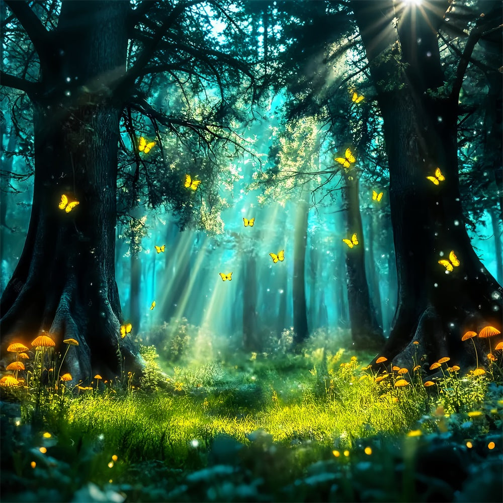 Fantasy Forest Backdrop Glowing Butterfly Haven Backdrop UK LXX57-114