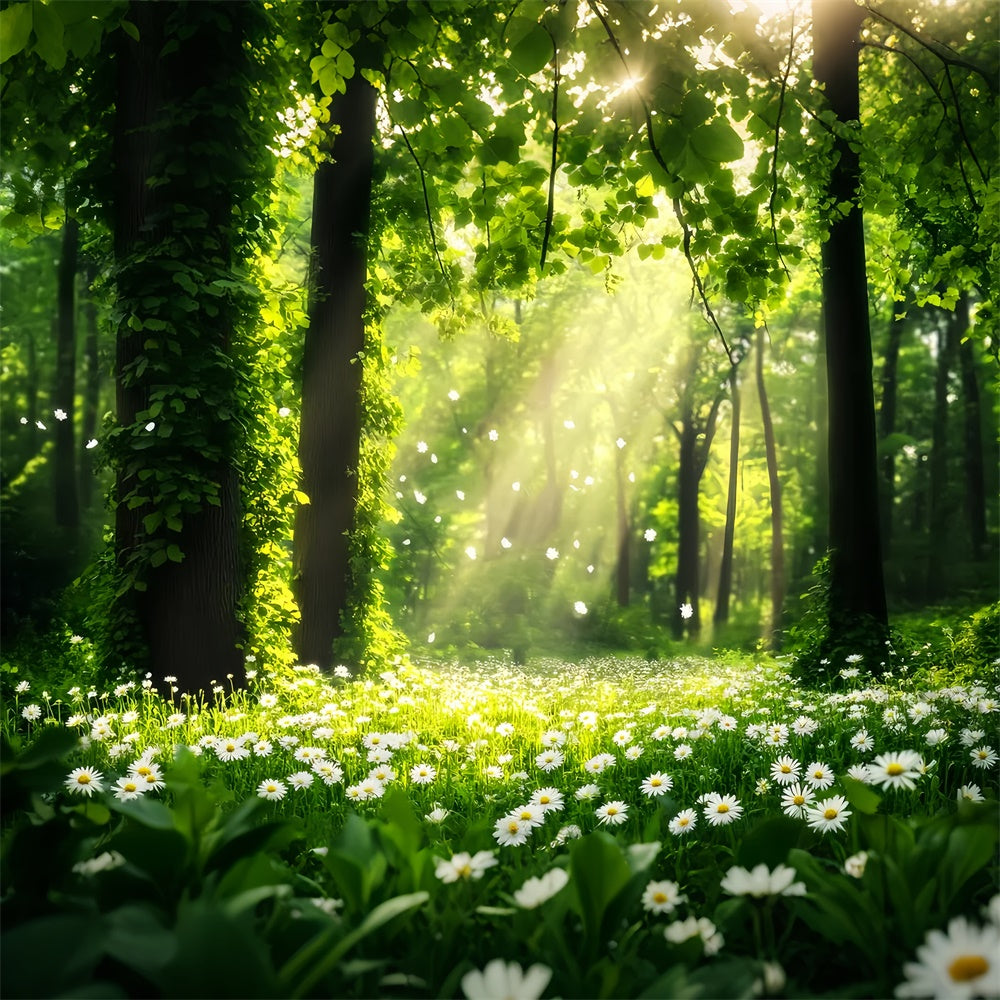 Forest Photography Backdrop Daisy Sunbeam Meadow Backdrop UK LXX57-132