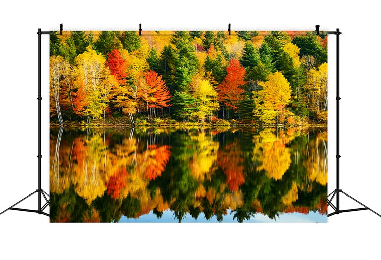 Fall Forest Backdrop Radiance Lake Scene Backdrop UK LXX57-156