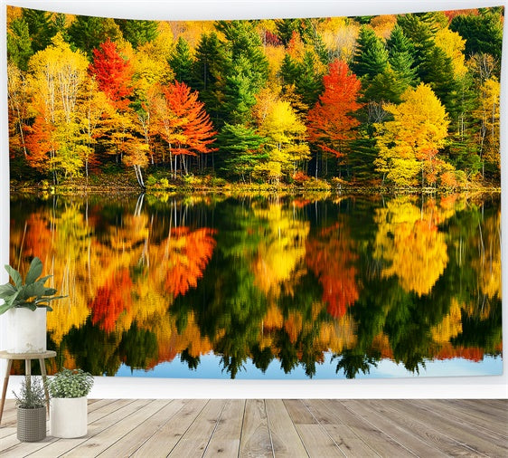 Fall Forest Backdrop Radiance Lake Scene Backdrop UK LXX57-156