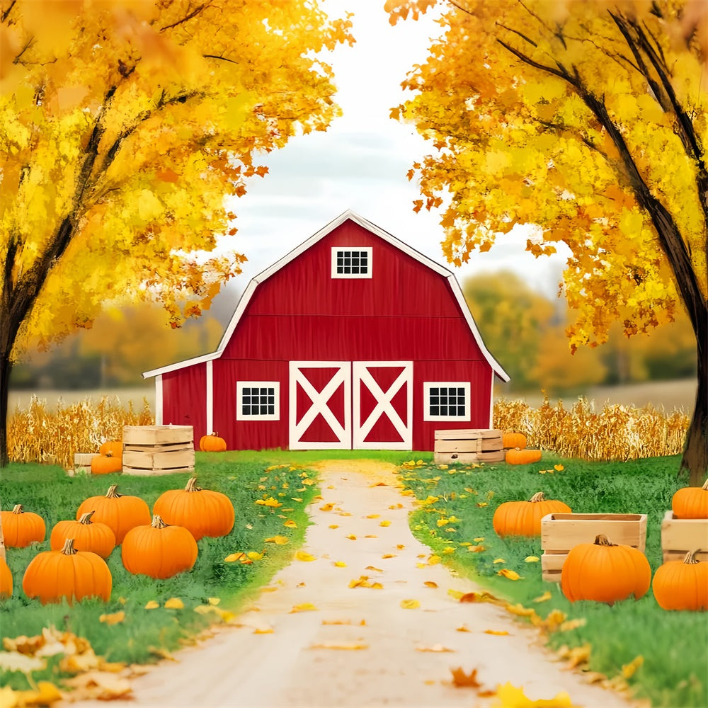 Barn Backdrop Barnyard Trail Fall Forest Backdrops UK LXX57-162