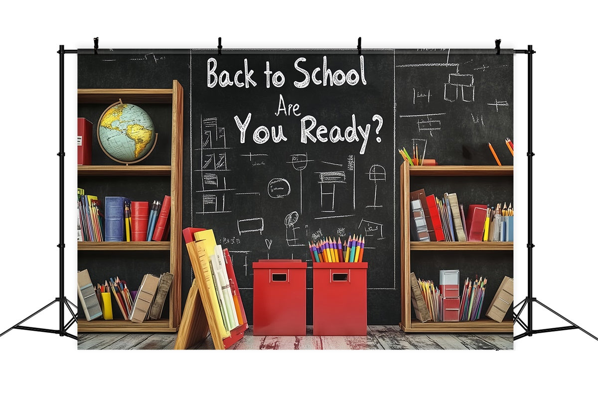 Chalkboard Photo Backdrop Study Shelf Sketch Backdrop UK LXX57-17