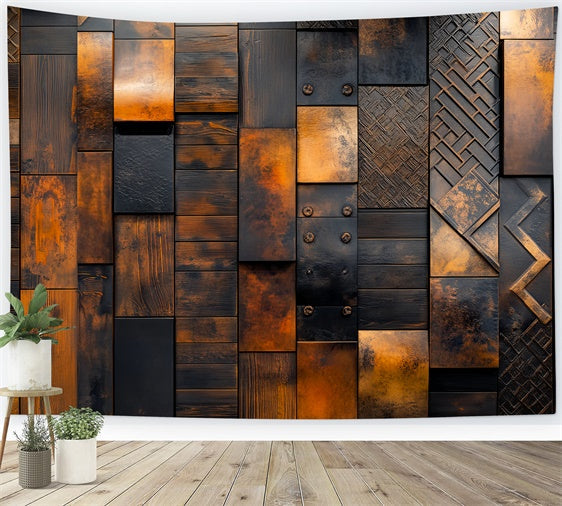 Vintage Photo Backdrops Burnished Metal Panel Backdrop UK LXX57-196