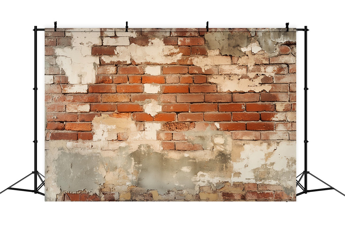 Vintage Wall Backdrop Rustic Peeling Brick Backdrop UK LXX57-199