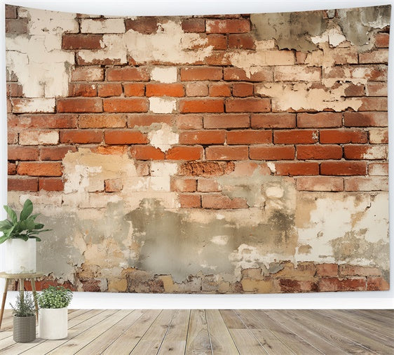 Vintage Wall Backdrop Rustic Peeling Brick Backdrop UK LXX57-199