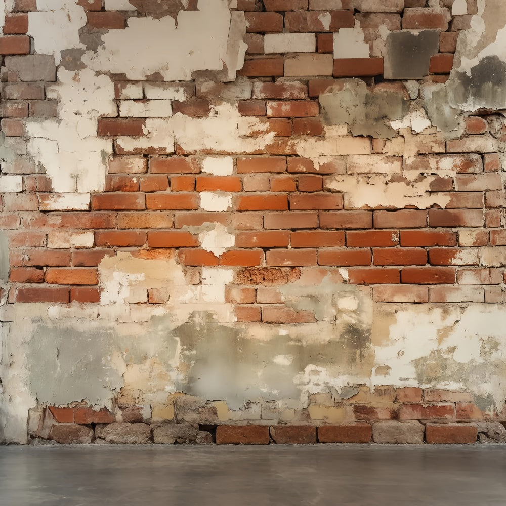 Vintage Wall Backdrop Rustic Peeling Brick Backdrop UK LXX57-199