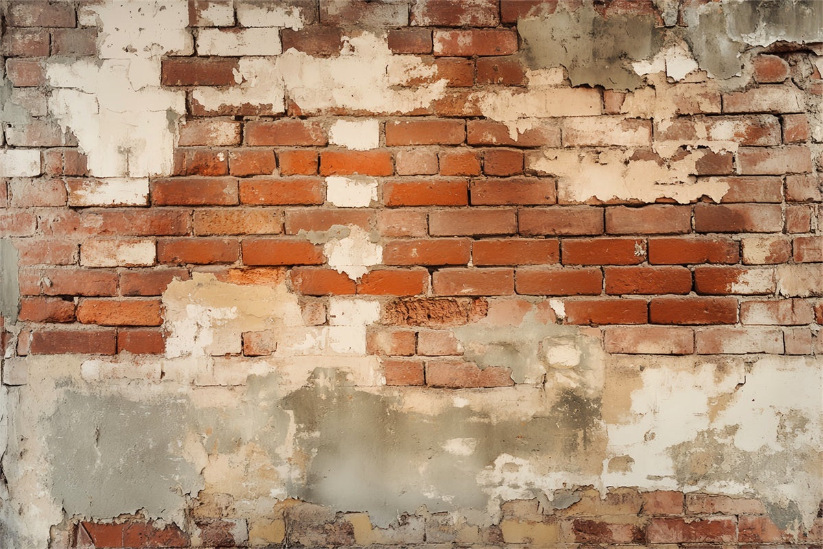 Vintage Wall Backdrop Rustic Peeling Brick Backdrop UK LXX57-199