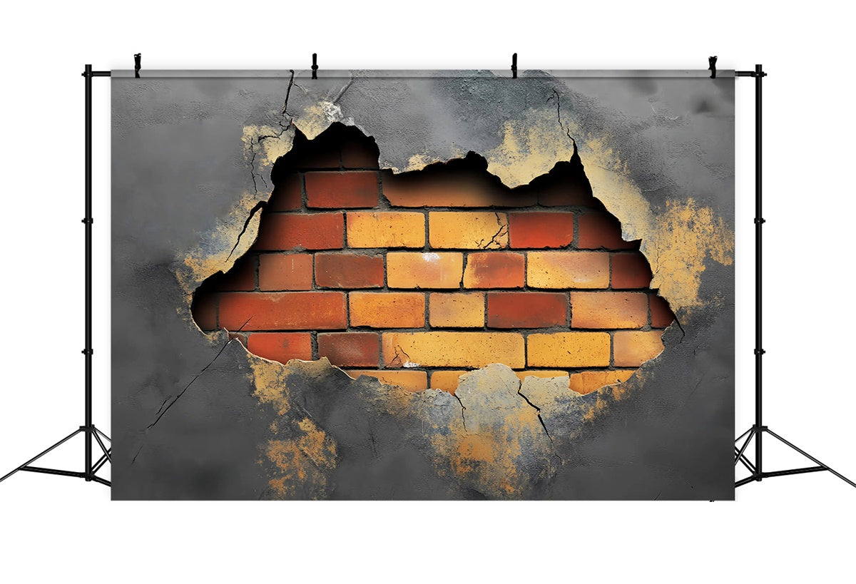 Vintage Wall Backdrop Cracked Concrete Brick Backdrop UK LXX57-205