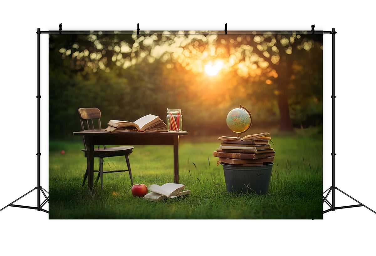 Back To School Photo Backdrop Golden Hour Learning Backdrop UK LXX57-21