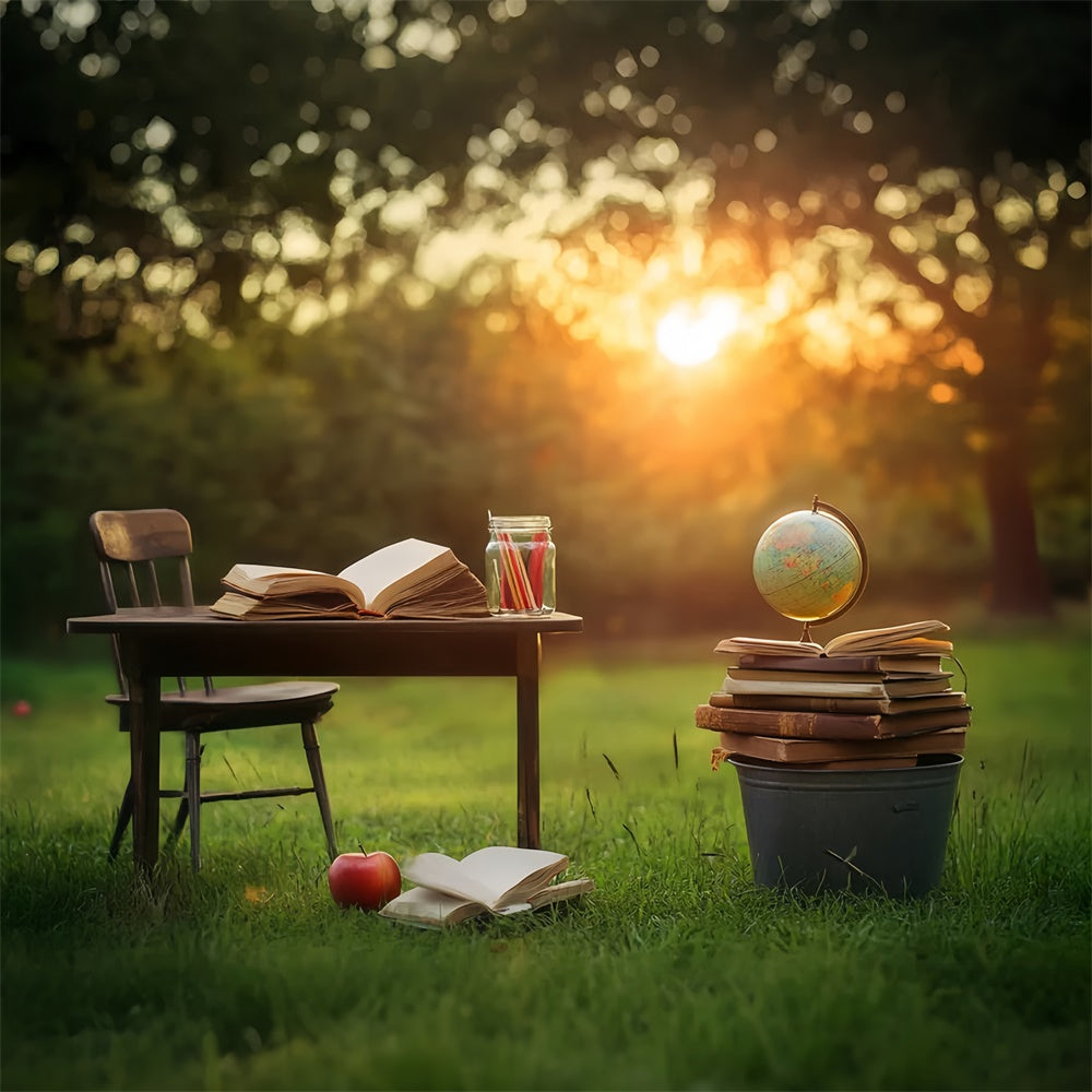 Back To School Photo Backdrop Golden Hour Learning Backdrop UK LXX57-21