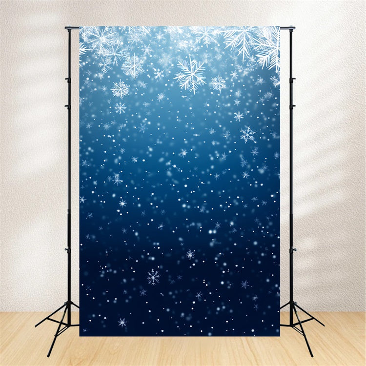 Blue Backdrops Falling Snowflakes Sparkling Backdrop UK LXX57-257