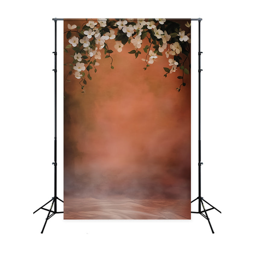 Family Portrait Backdrop Warm Terracotta Bloom Backdrop UK LXX57-258