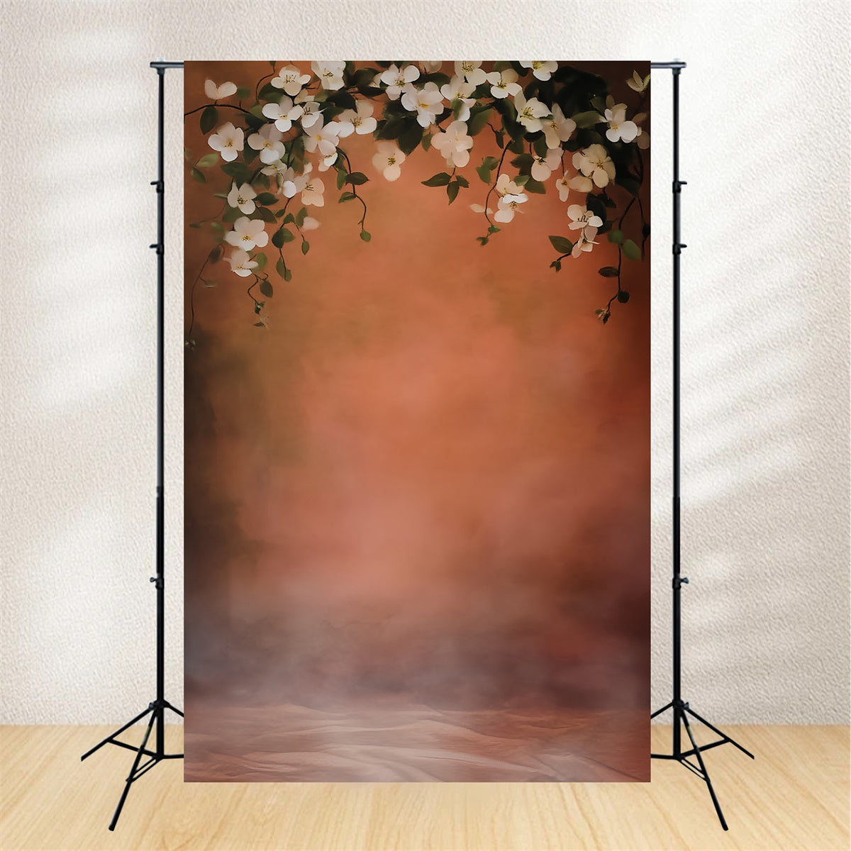 Family Portrait Backdrop Warm Terracotta Bloom Backdrop UK LXX57-258