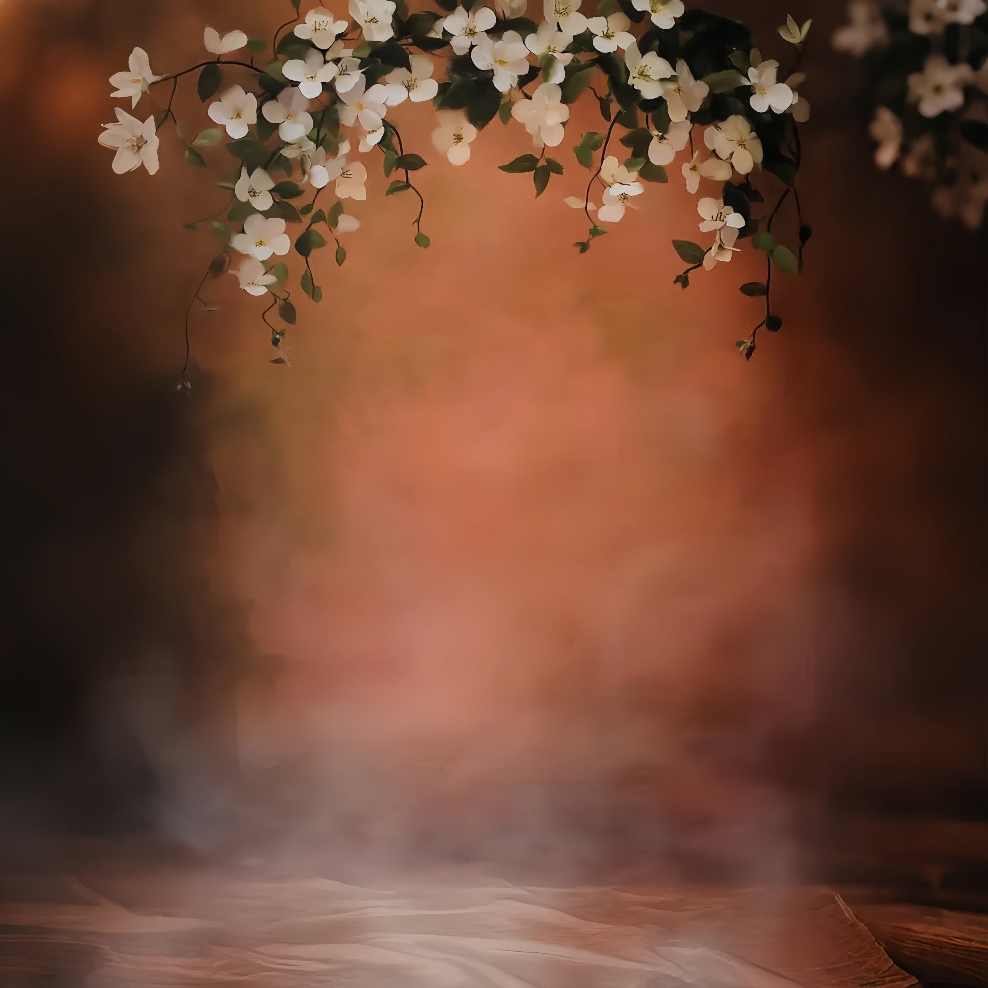 Family Portrait Backdrop Warm Terracotta Bloom Backdrop UK LXX57-258