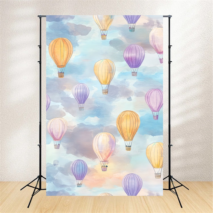 Photo Portrait Backdrop Pastel Balloon Watercolor Backdrop UK LXX57-265