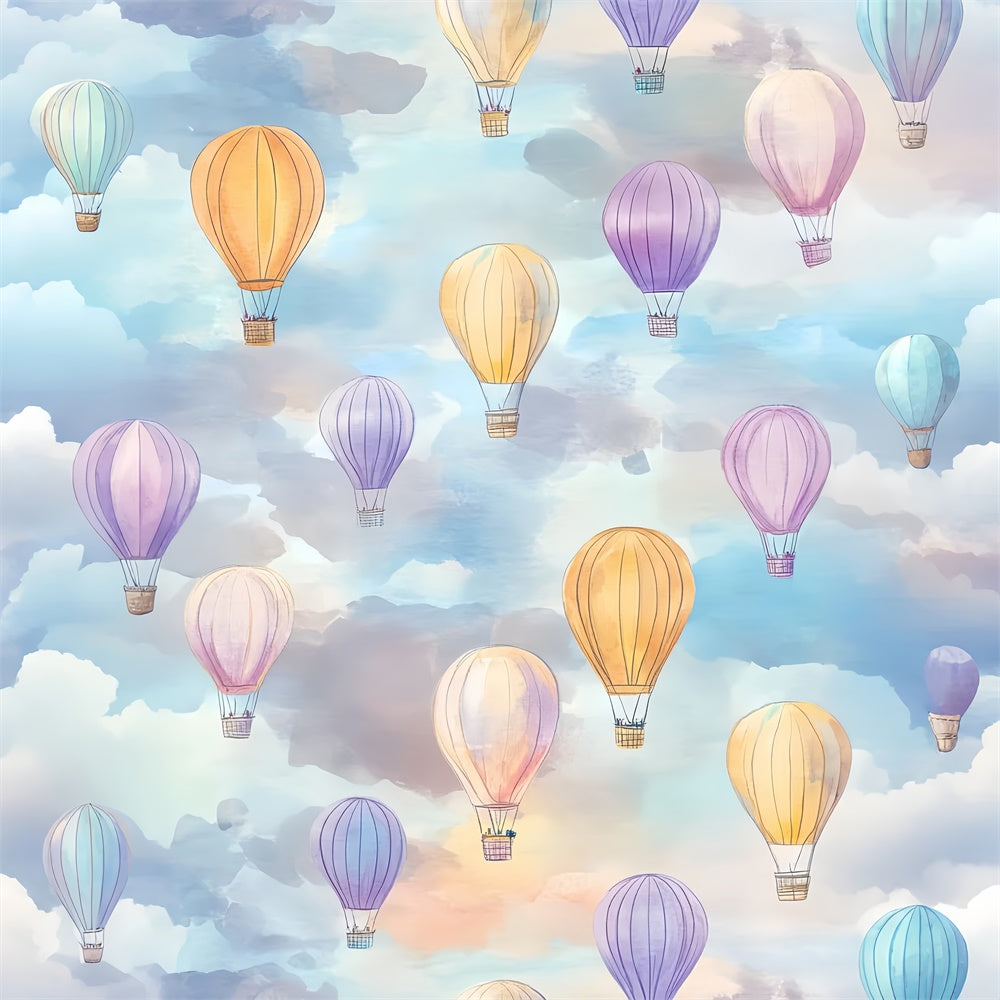Photo Portrait Backdrop Pastel Balloon Watercolor Backdrop UK LXX57-265