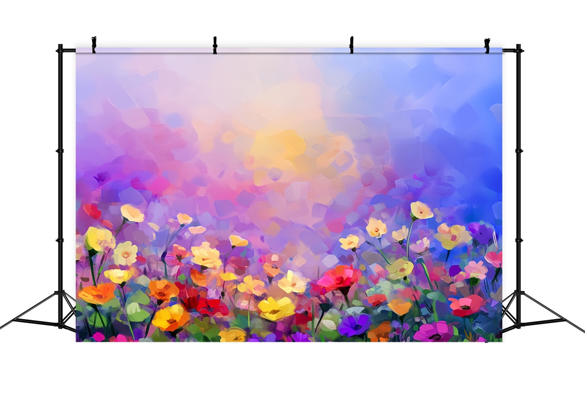 Portrait Backdrop Wildflower Field Watercolor Backdrop UK LXX57-272