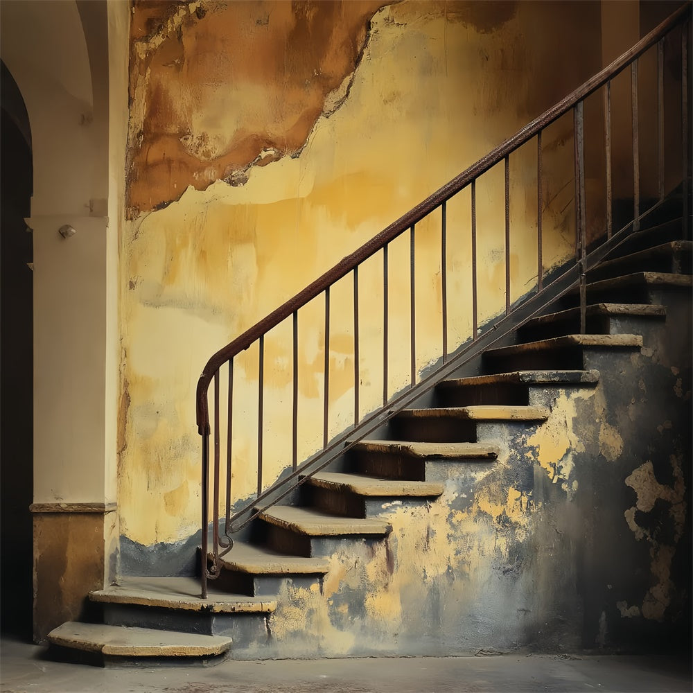 Portrait Backdrops Rust Rail Weathered Wall Fabric Backdrop UK LXX57-277