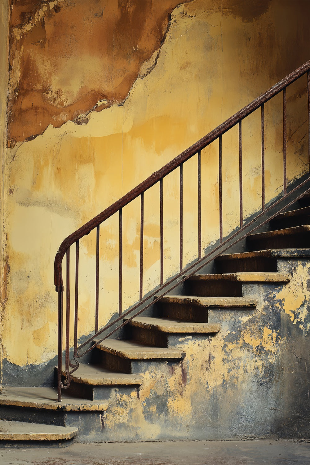 Portrait Backdrops Rust Rail Weathered Wall Fabric Backdrop UK LXX57-277