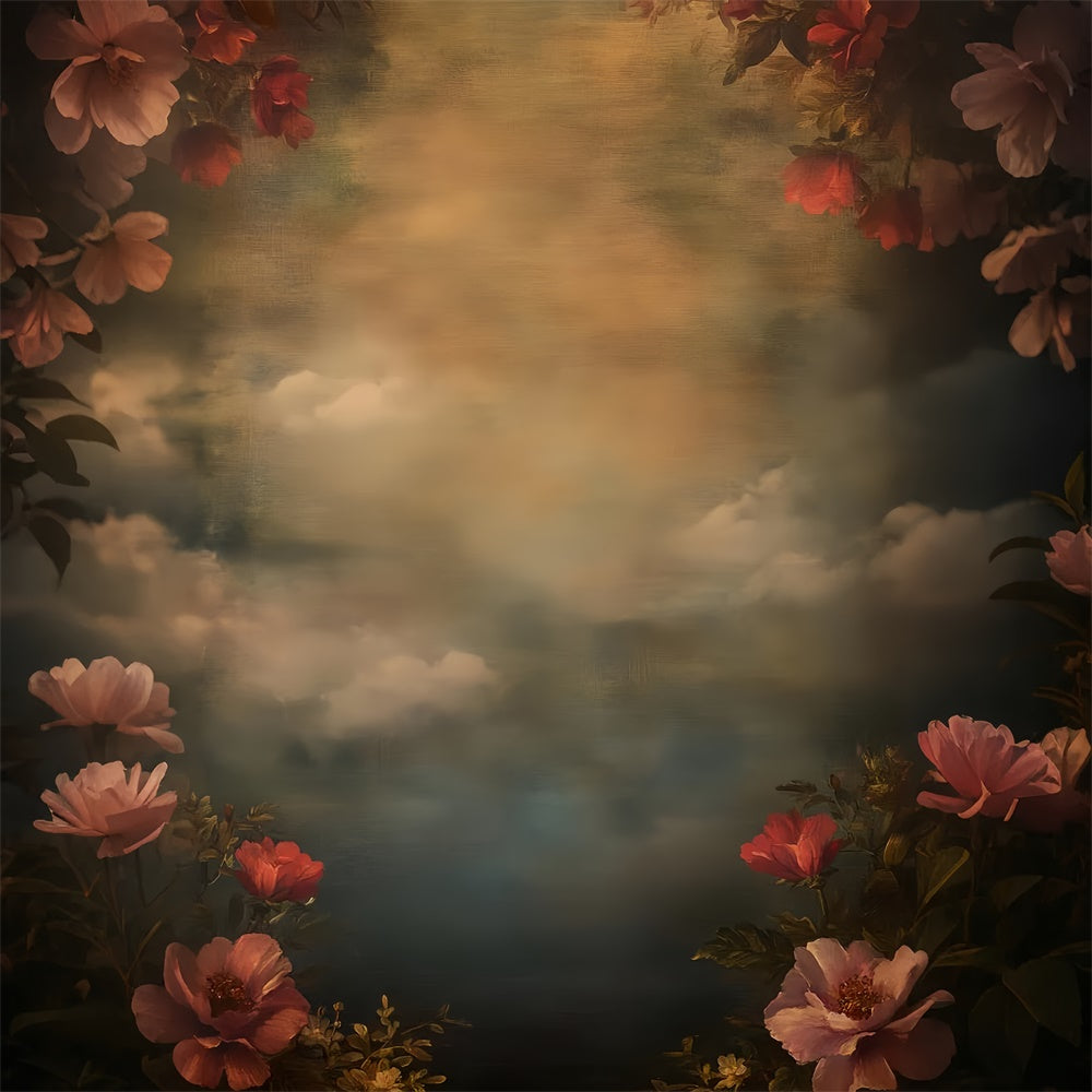 Portrait Photo Backdrop Baroque Petal Sky Video Backdrops UK LXX57-278