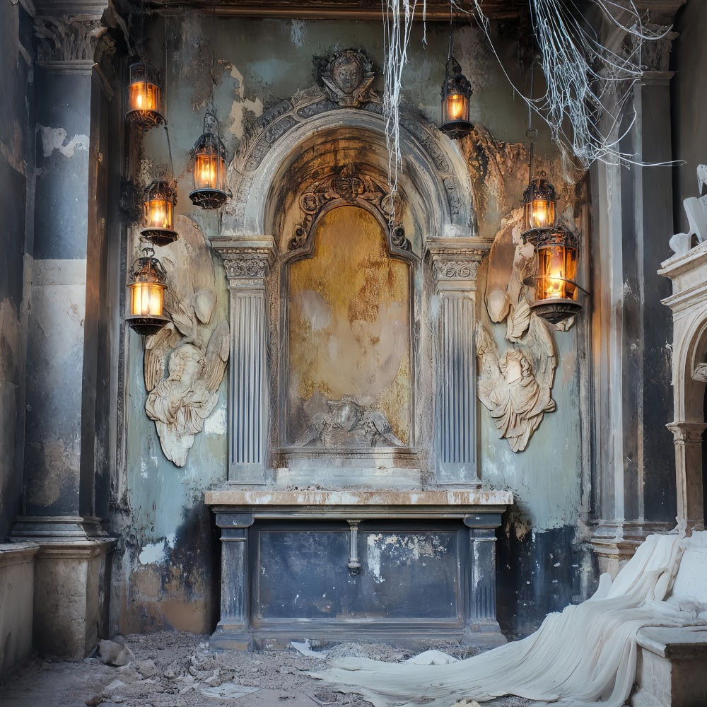 Backdrop For Portraits Gothic Ruins Altar Cloth Backdrops UK LXX57-285