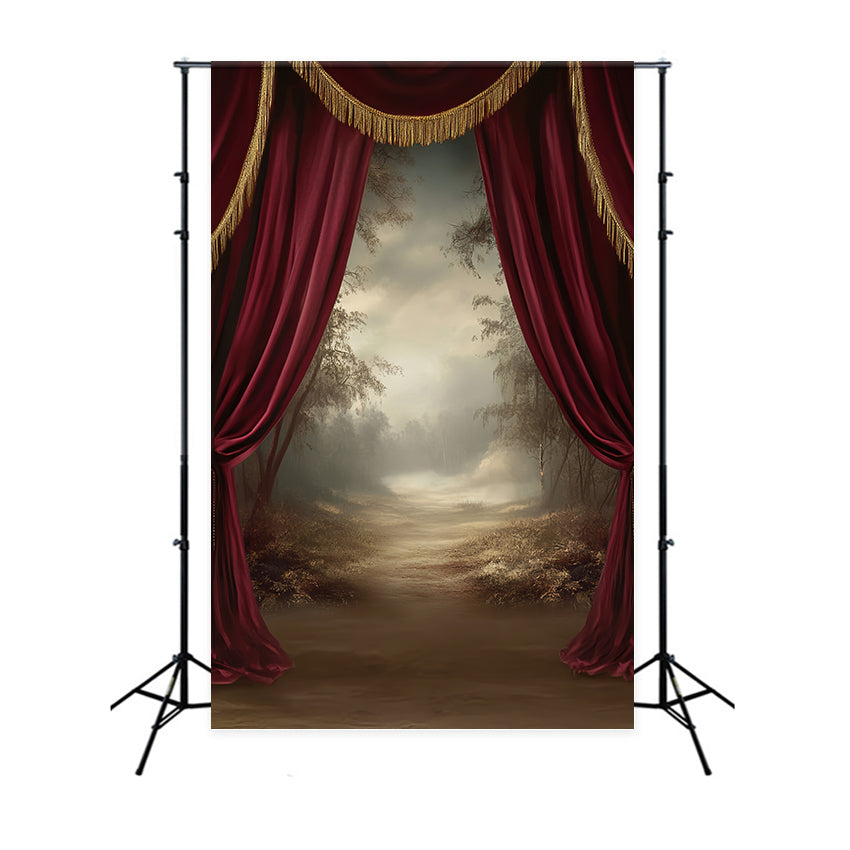 Portrait Backdrops Vintage Curtain Landscape Backdrop UK LXX57-289