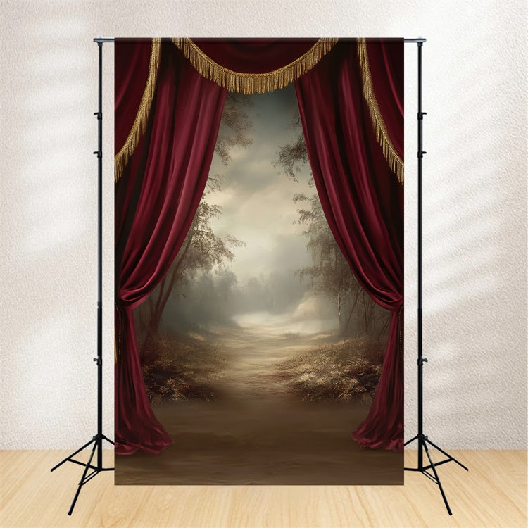 Portrait Backdrops Vintage Curtain Landscape Backdrop UK LXX57-289