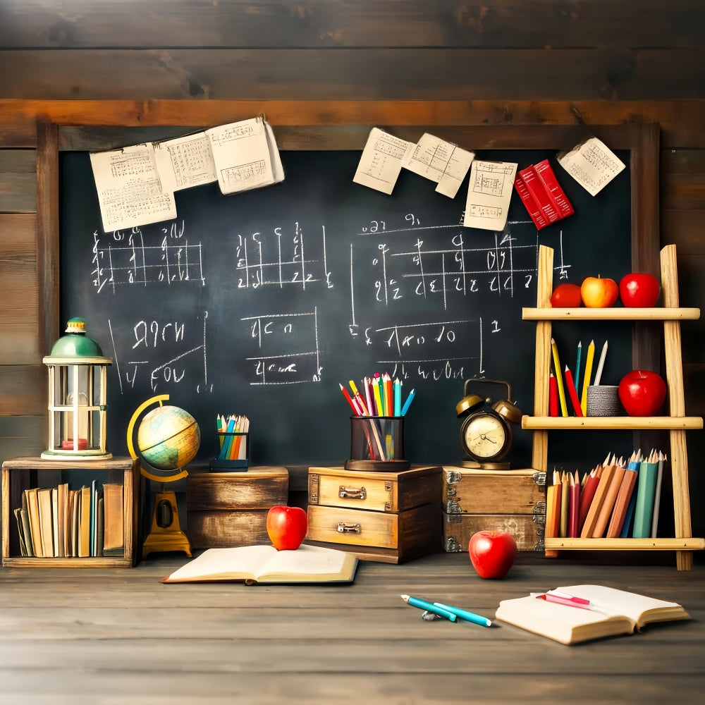 Chalkboard Backdrop Retro Classroom Study Vibe Backdrop UK LXX57-31