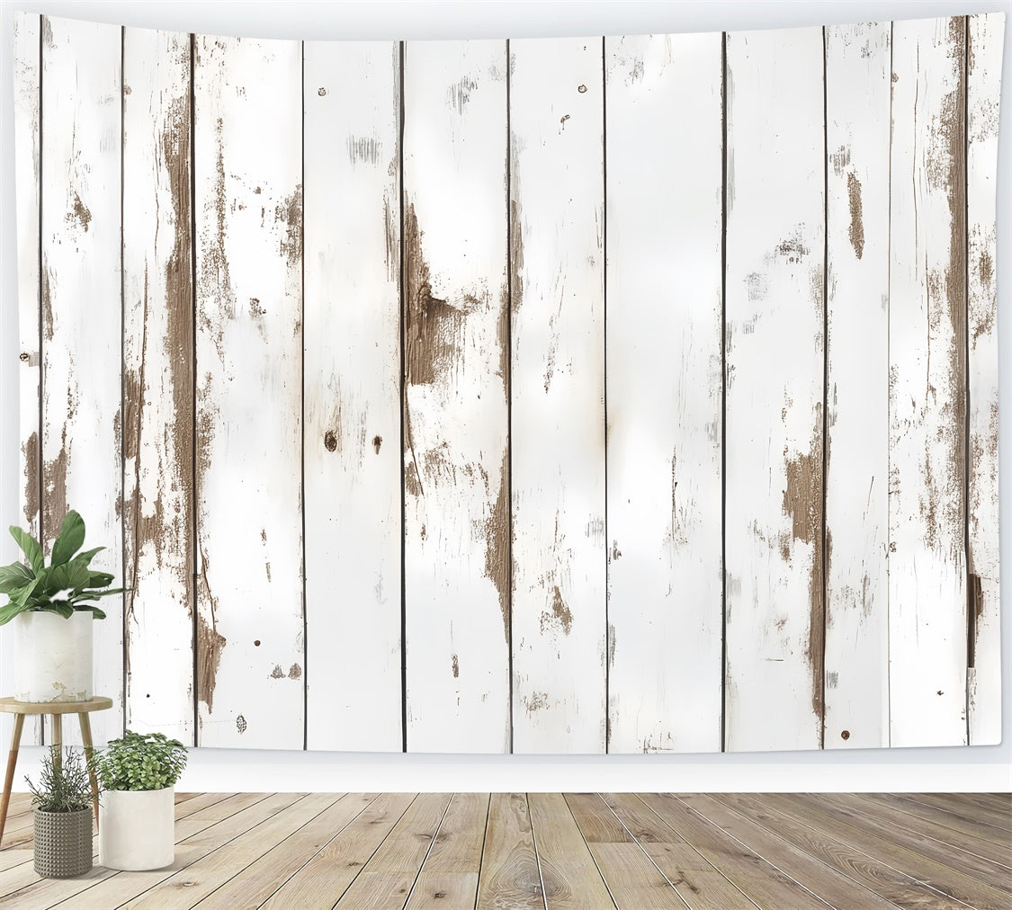 White Wood Backdrop Faded White Timber Backdrop UK LXX57-313