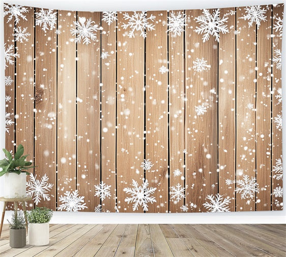 Wooden Backdrop Gentle Snow Rustic Backdrop UK LXX57-317