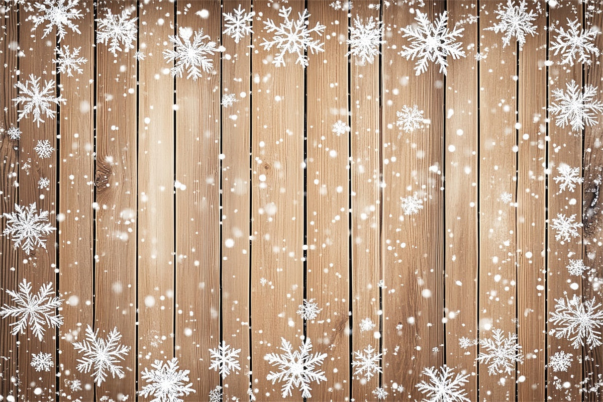Wooden Backdrop Gentle Snow Rustic Backdrop UK LXX57-317