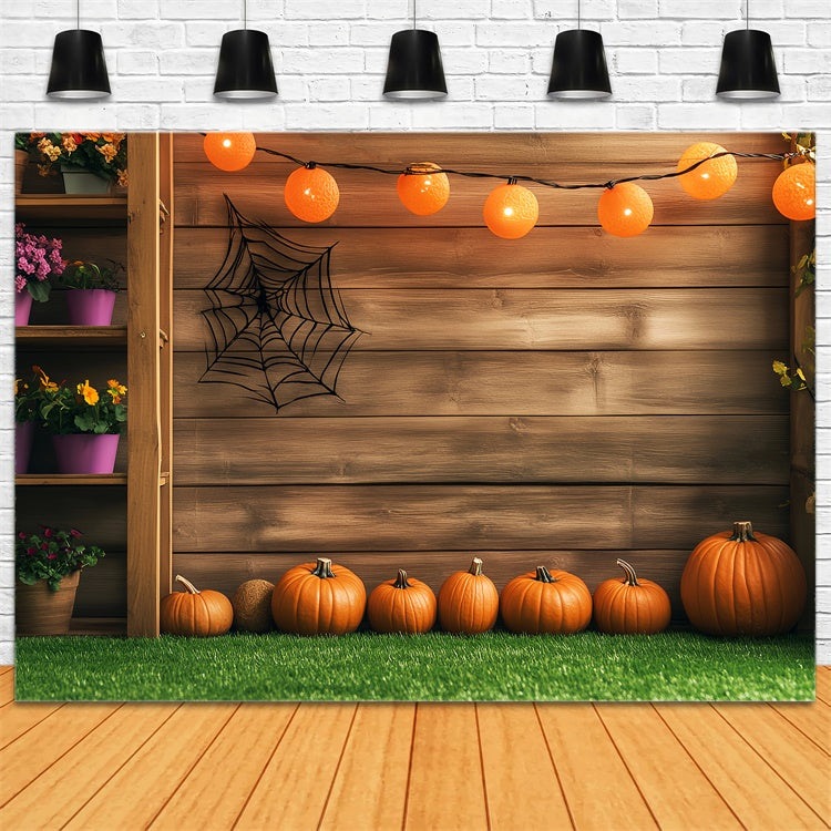 Backdrop For Thanksgiving Spider String Light Porch Backdrop UK LXX57-326