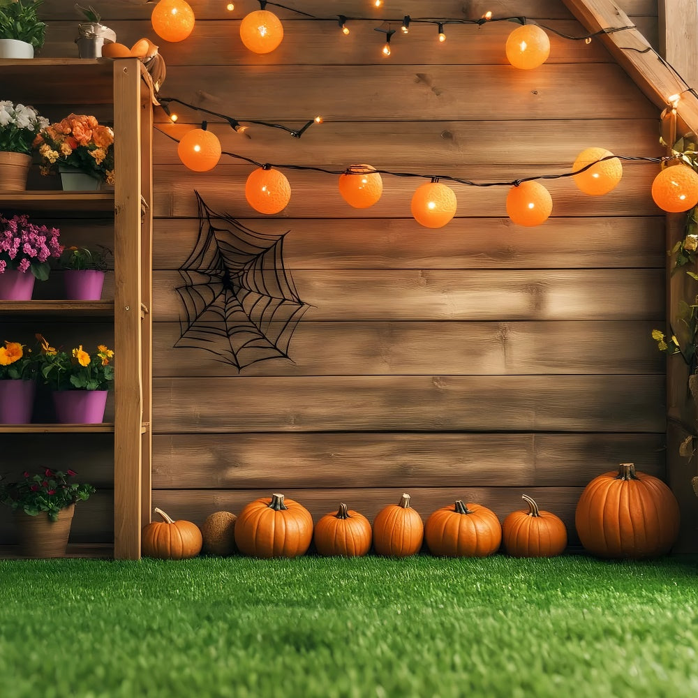 Backdrop For Thanksgiving Spider String Light Porch Backdrop UK LXX57-326