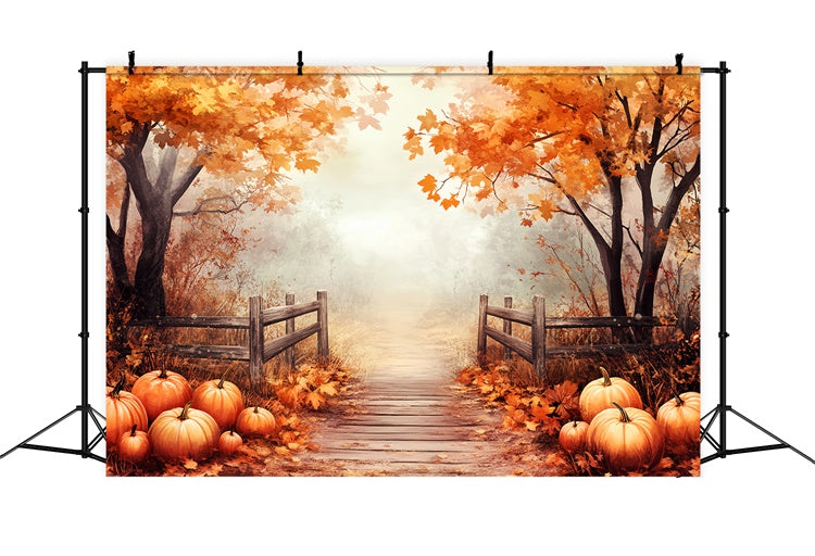 Thanksgiving Backdrops Misty Maple Forest Trail Backdrop UK LXX57-336