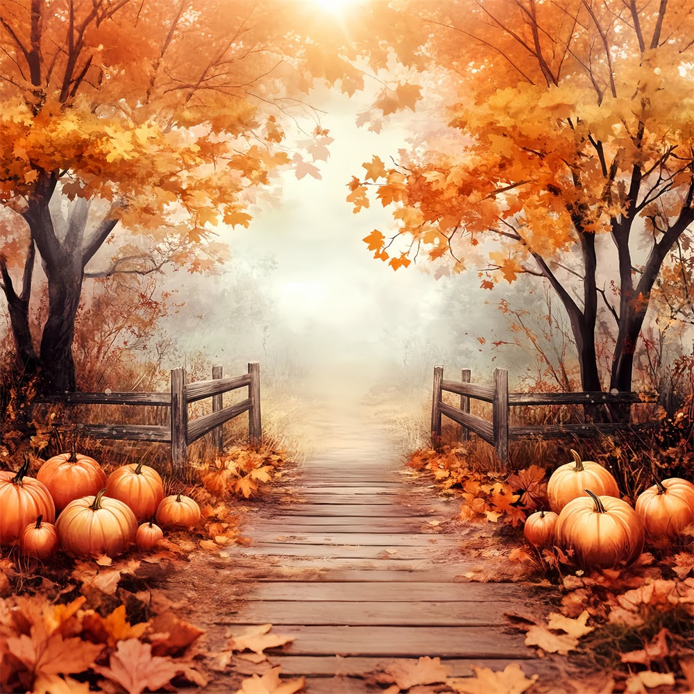 Thanksgiving Backdrops Misty Maple Forest Trail Backdrop UK LXX57-336