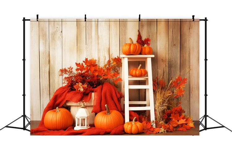 Backdrop Thanksgiving Rustic Harvest Ladder Wall Backdrop UK LXX57-347