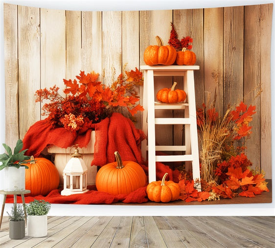 Backdrop Thanksgiving Rustic Harvest Ladder Wall Backdrop UK LXX57-347