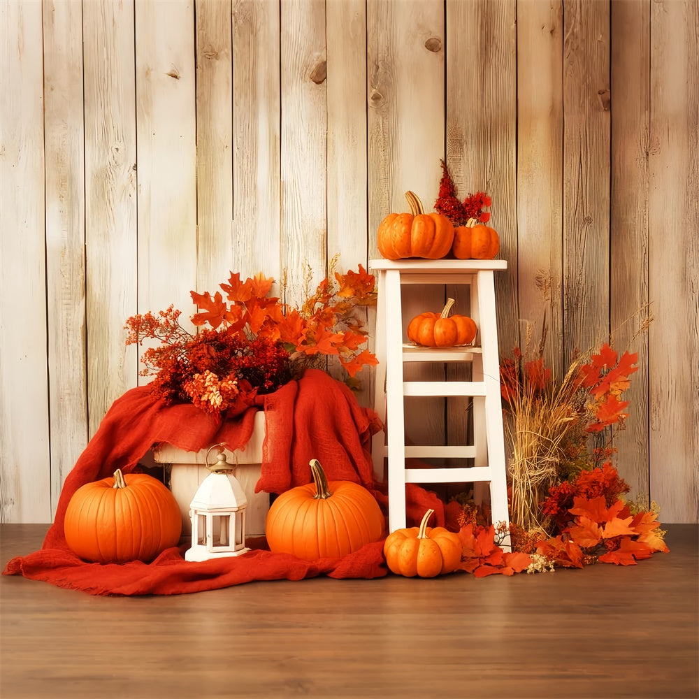 Backdrop Thanksgiving Rustic Harvest Ladder Wall Backdrop UK LXX57-347