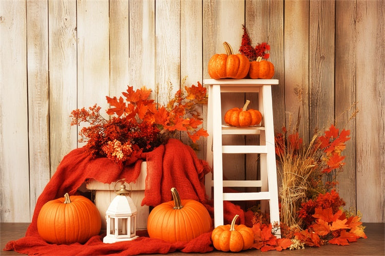Backdrop Thanksgiving Rustic Harvest Ladder Wall Backdrop UK LXX57-347