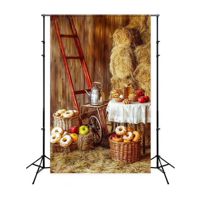 Happy Thanksgiving Backdrop Countryside Bread Feast Backdrop UK LXX57-357