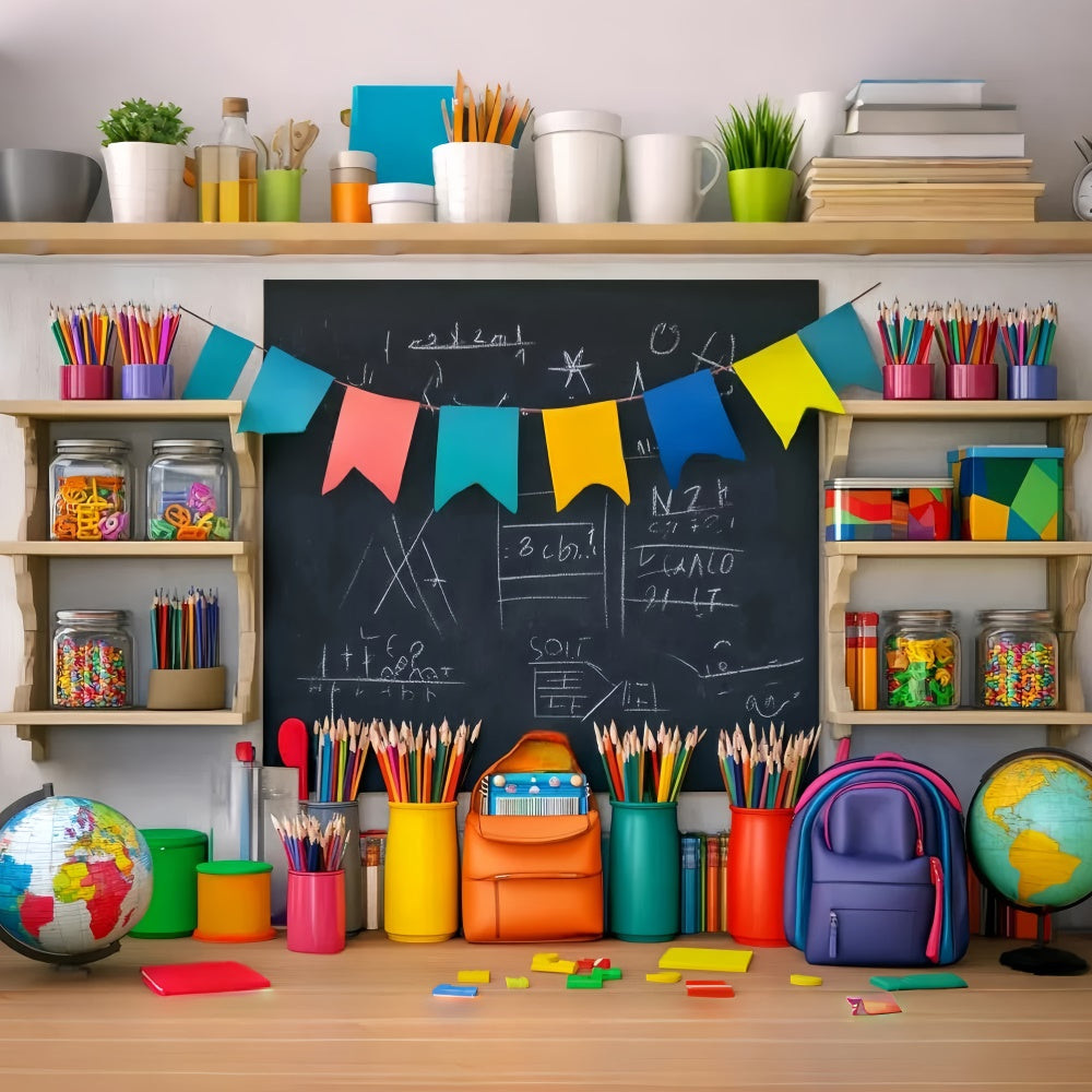 Back To School Backdrops Creative Desk Blackboard Backdrop UK LXX57-36