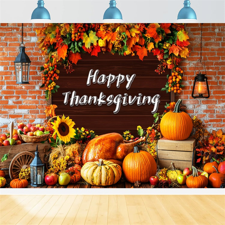 Thanksgiving Backdrop Celebration Harvest Festive Backdrop UK LXX57-365