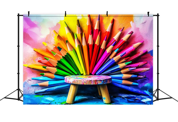 Back To School Photo Backdrop Pencil Creative Backdrop UK LXX57-37