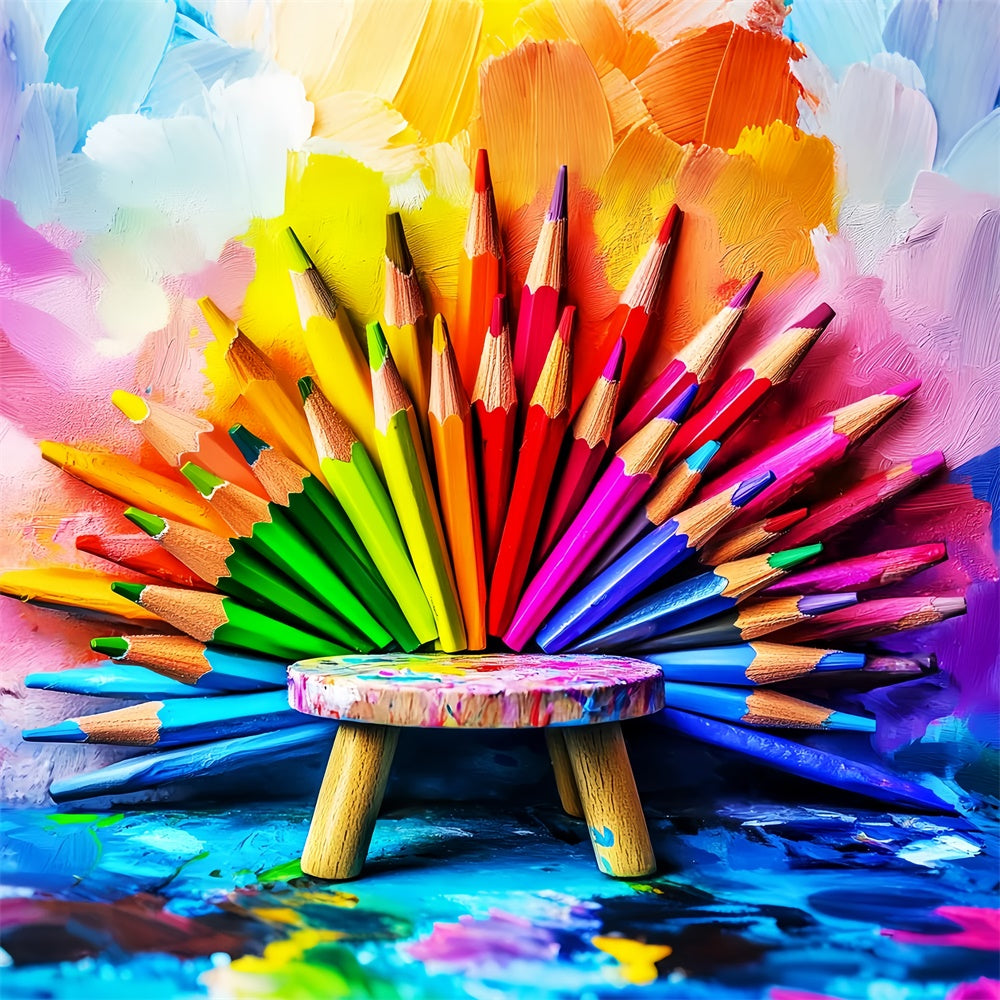 Back To School Photo Backdrop Pencil Creative Backdrop UK LXX57-37