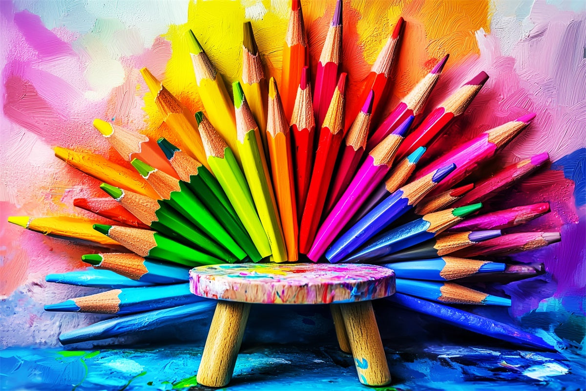 Back To School Photo Backdrop Pencil Creative Backdrop UK LXX57-37