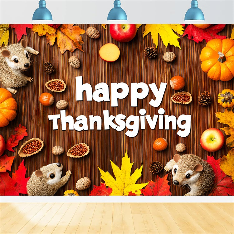 Thanksgiving Themed Backdrop Rustic Animal Scene Backdrop UK LXX57-370