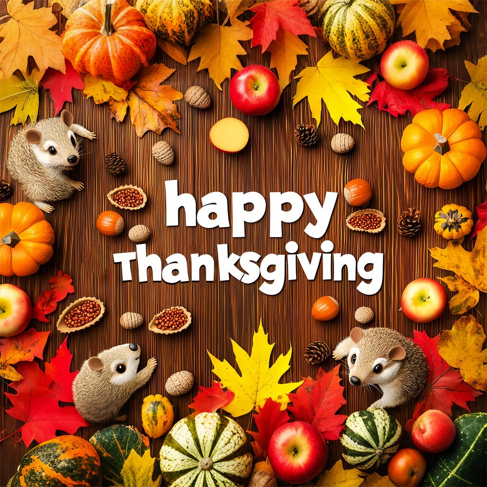 Thanksgiving Themed Backdrop Rustic Animal Scene Backdrop UK LXX57-370
