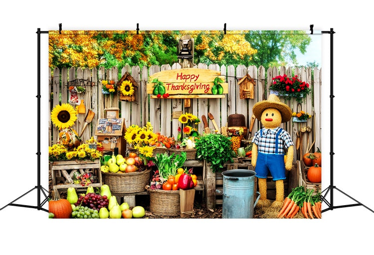 Thanksgiving Backdrop Ideas Scarecrow Fruit Stall Backdrop UK LXX57-371